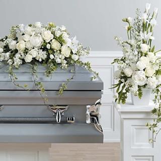 White Rose Casket Spray