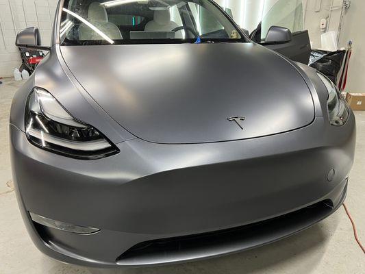 Tesla model y received a full body xpel stealth paint protection.