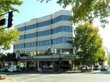 Located on the second floor of this building on the corner of 4th Street and C Street in downtown San Rafael, California.