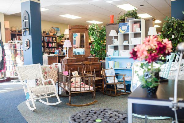 Antiques, furniture, books, all on our spacious sales floor!