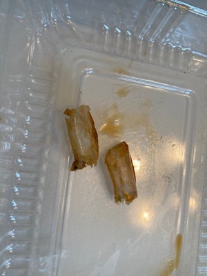 The shell  that was on the shrimp inside the roll not from the tail