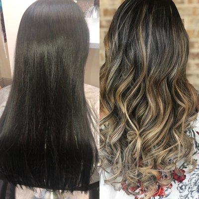 Balayage before n after