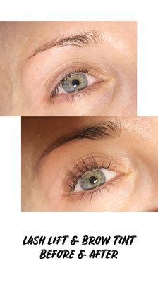 Lash lift/tint &  brow tint before & after