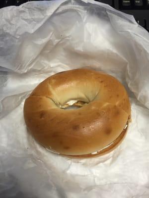 Plain bagel with cream