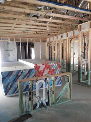 sheetrock in a new home