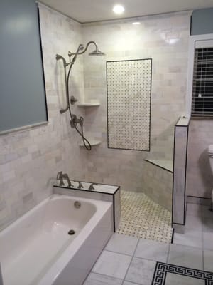 Bathroom Remodel has a shower without a door