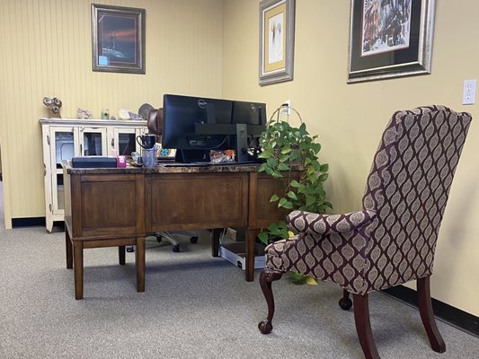 Desk in lobby area.