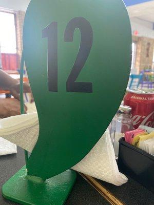 Table number