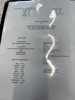 Menu back