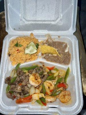 Steak and Shrimp Fajitas