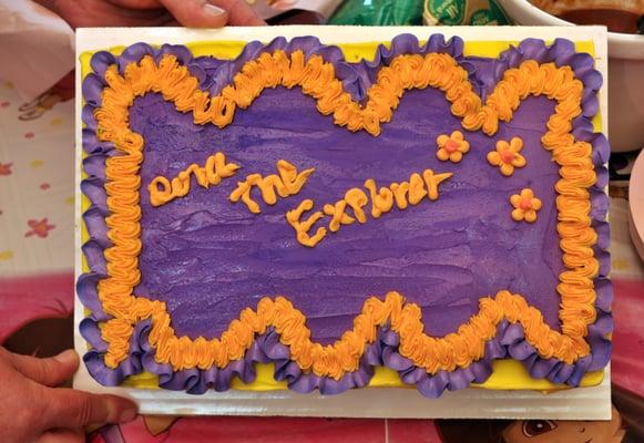 We asked for a cake with Dora the Explorer on it...so I guess they did what they were told.