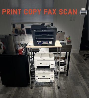 We provide Print, fax, copy, and scanning services!