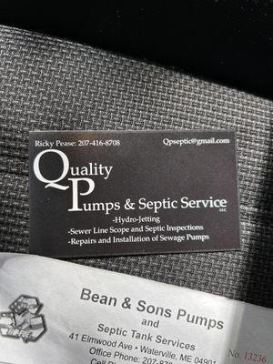 business card / contact info