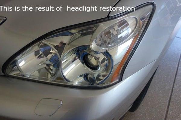 This headlight was restored using a DA Buffer with a mild cutting compound