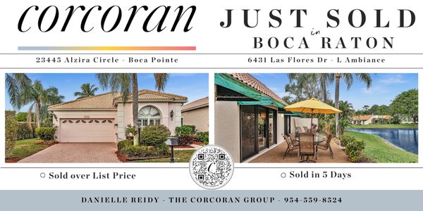 Recent Closed Sales at L'Ambiance and Costa Brava communities in Boca Raton
 Danielle Reidy 
 REALTOR®
 The Corcoran Group