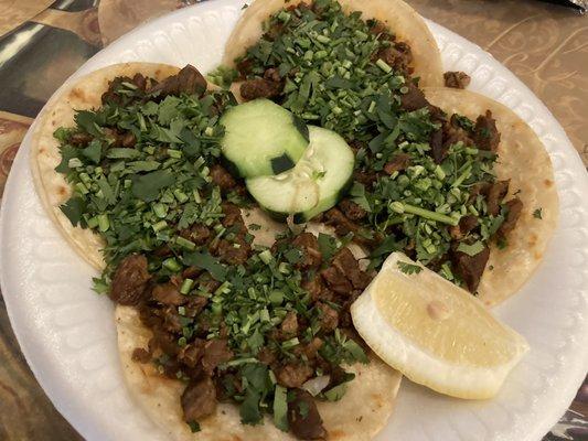 Carne asada tacos with no onions