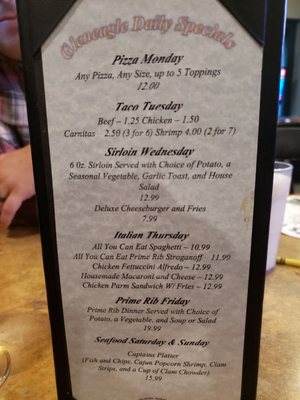 Weekly specials - all DELICIOUS and an amazing deal!