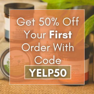 50% off your first order with code YELP50