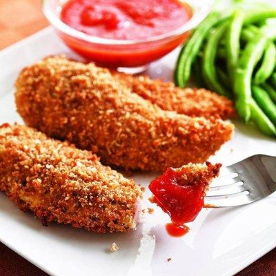 Baked Breaded Chicken & Veg