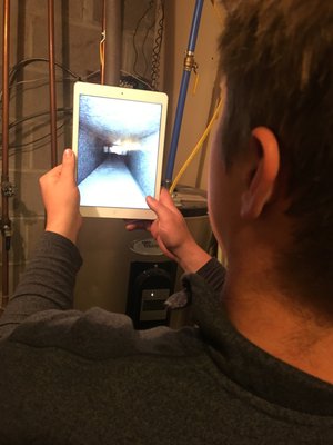 Our robotic video inspection system allows us to identify air quality problems at the source-inside your ducts!