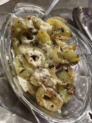 Amazing banana peppers with Asiago cheese.