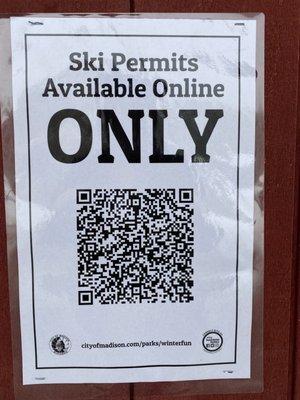 Online QR code for Ski Permits