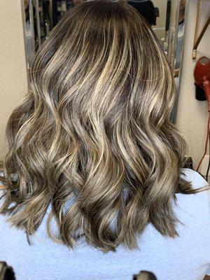 Back view of balayage