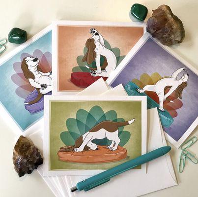 4-pack greeting cards with original character illustrations by Zoe Ranucci