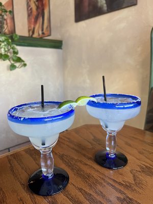 House margaritas on the rocks