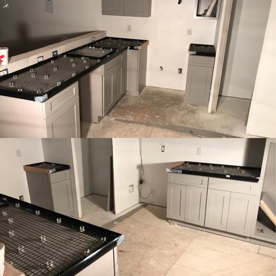 Cabinet Install- Before custom concrete countertops