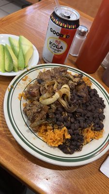 Pork Ribs / Costillitas de Cerdo (small), side of avocado, Kola Champ