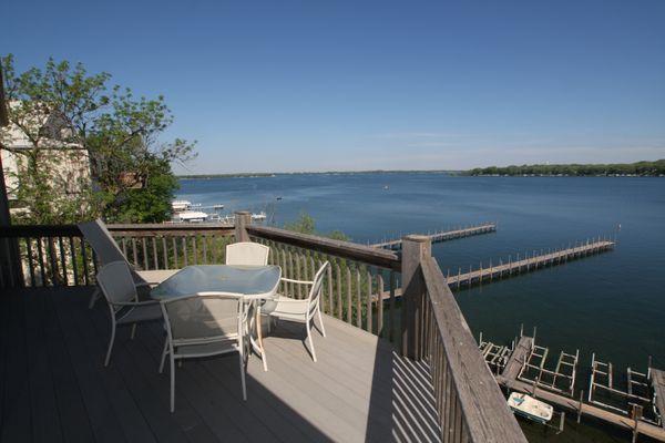 Lakefront deck view.