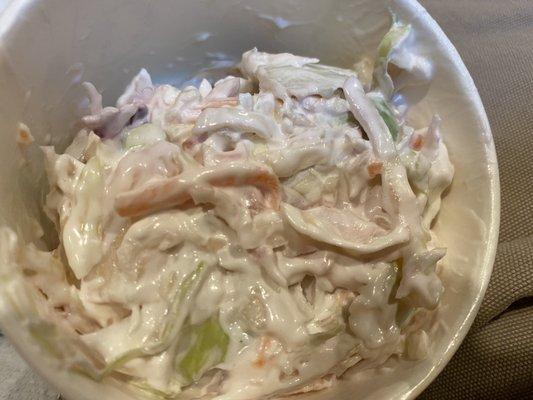 Creamy coleslaw. Oh my, super tasty