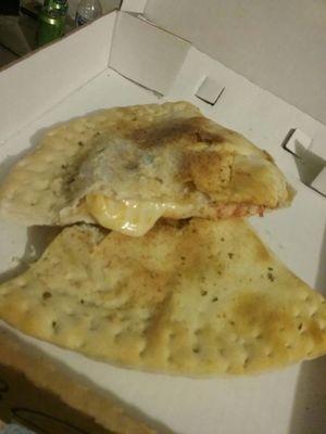 3 cheese Calzone! Cheesy goodness.