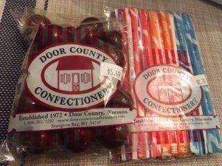 Milk chocolate malt balls (larger/better than Whoppers) and Pixy Stix variety pack.