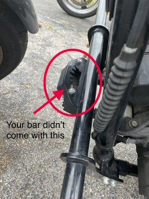 What their bar needs to mount correctly. (Bung King crash bar)