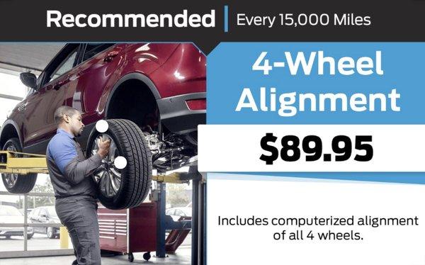 4 Wheel Aligment starting at 89.95