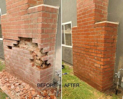 Before and after of a chimney project we recently completed