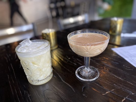 Painkiller (left) and espresso martini