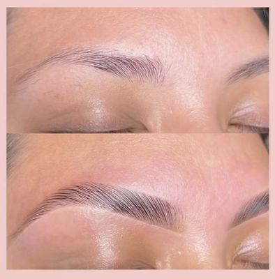 Eyebrow lamination, wax, & tint