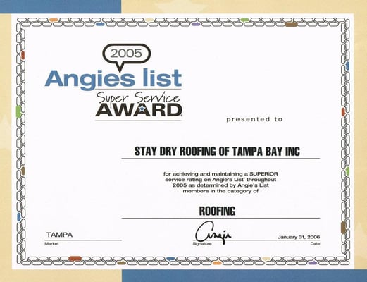 Angie's List Award 2005