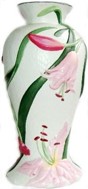 Ceramic vase handpainted.