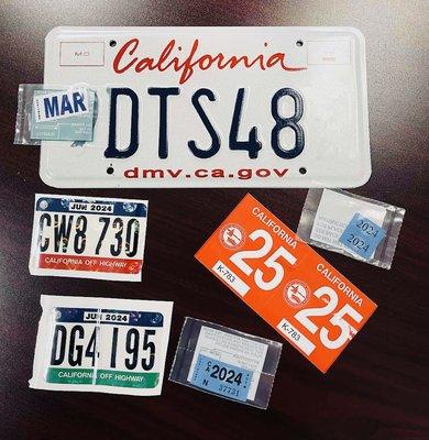 All your DMV registration needs. From new plates to title registration our office will have you in and out within minutes.