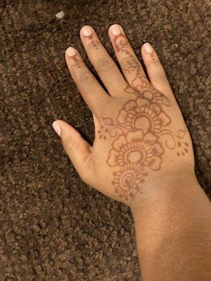 My henna tattoo after it's dry