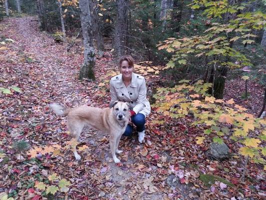 Amy and her Chinook Sierra in New Hampshire