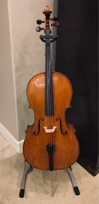 My beautiful 7/8 French 1930's cello. With the new strings Yuriy recommended.