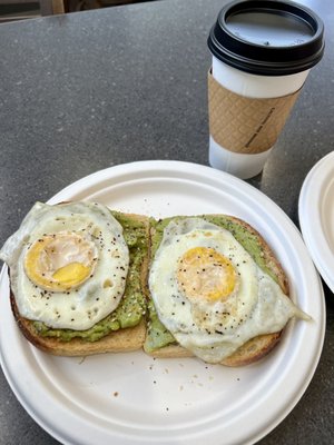 Avocado toast & latte w/Oat milk