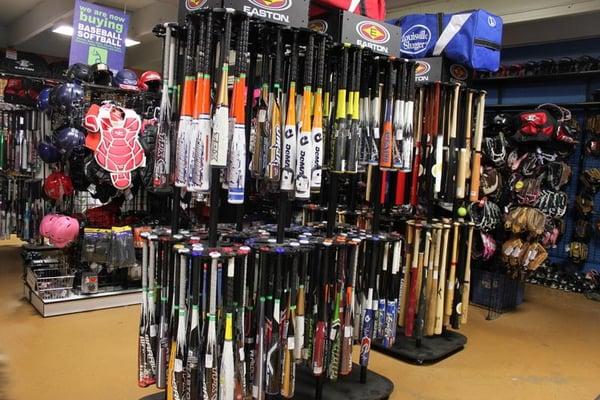 We have baseball and softball equipment! 