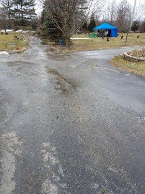 These paths were icy. I was told that the paths were salted.