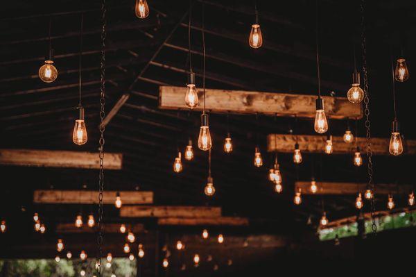 Edison bulbs wedding venue